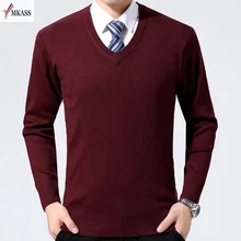 Новинка весны мужские свитера пуловеры простой Стиль хлопок вязаный свитер с v-образной горловиной Джемперы тонкий мужской трикотаж M-3XL