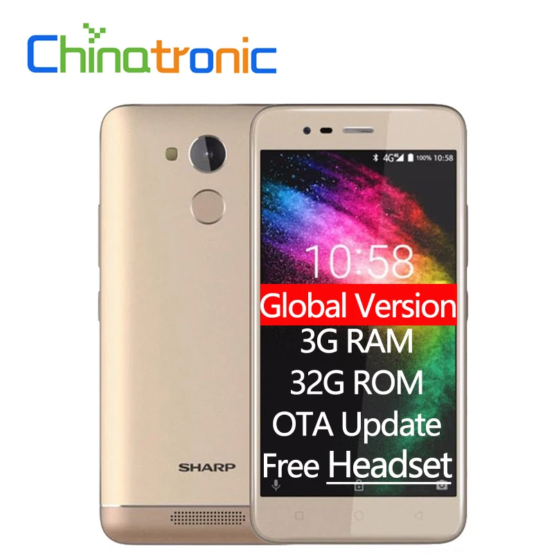 

Global Version SHARP R1 4G FDD LTE 5.2"1280x720 Dual SIM Mobile Phone MTK6737 Quad-core Fingerprint 4000mAh OTA Update