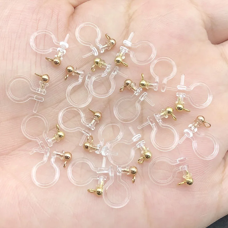 WIWI6PCS 11*11mm невидимые прозрачные золотые розы не проколотые уши клипсы на серьги