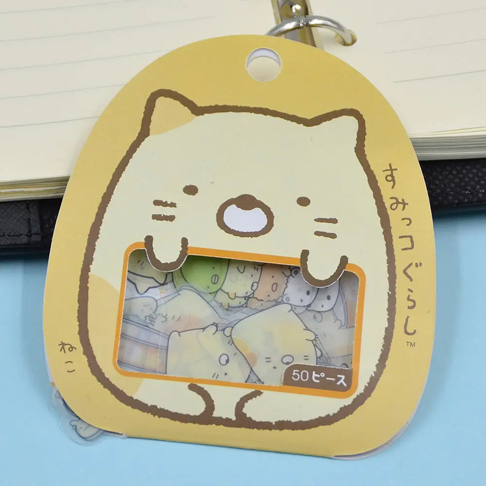 50 шт. DIY Скрапбукинг японский Sumikko наклейка «Gurashi» мешок для хлопьев мешок Anlimals - Цвет: Cat Yellow