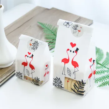

2019 New 500pcs Flamingo Grinded Cookie Biscuit Packaging Bag
