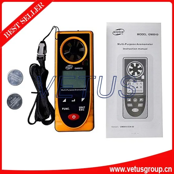 GM8910 handheld digital anemometer wind speed meter with wind chill, dew point tester