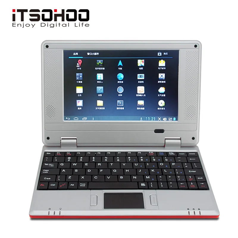  5 Colors Low price 7 inch Android Netbook mini laptop students computer with RJ45 wifi Red pink gre