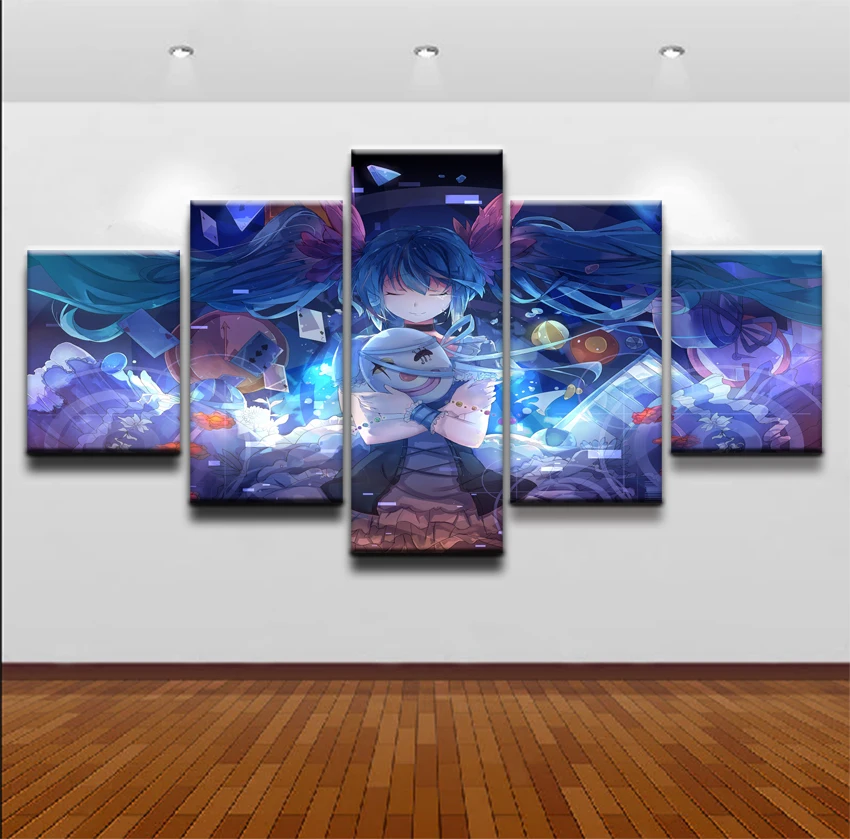 

Canvas Wall Art Frames Canvas Painting 5 Pieces Anime Neon Genesis Evangelion Wall Pictures For Living Room Printed