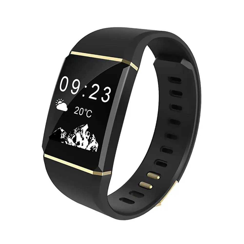 

Music Control Smart Bracelet Sport Smartband Exercise Track Heart Rate Monitor Breathing Training Smart Watch Black