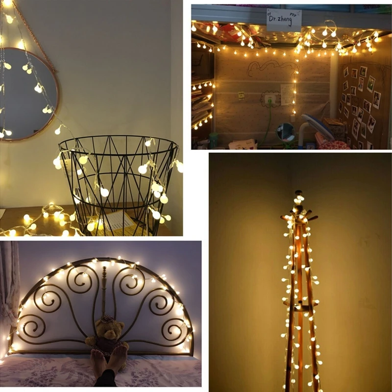 

10LED Garland Cherry Balls String Lights Battery Operated Fairy LED Lights Chrismas Home Garden Party Decoration