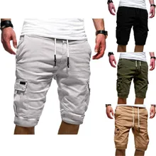 Новые модные мужские карго шорты брюки хлопок повседневные летние пляжные спортивные брюки для тренировок простые эластичные