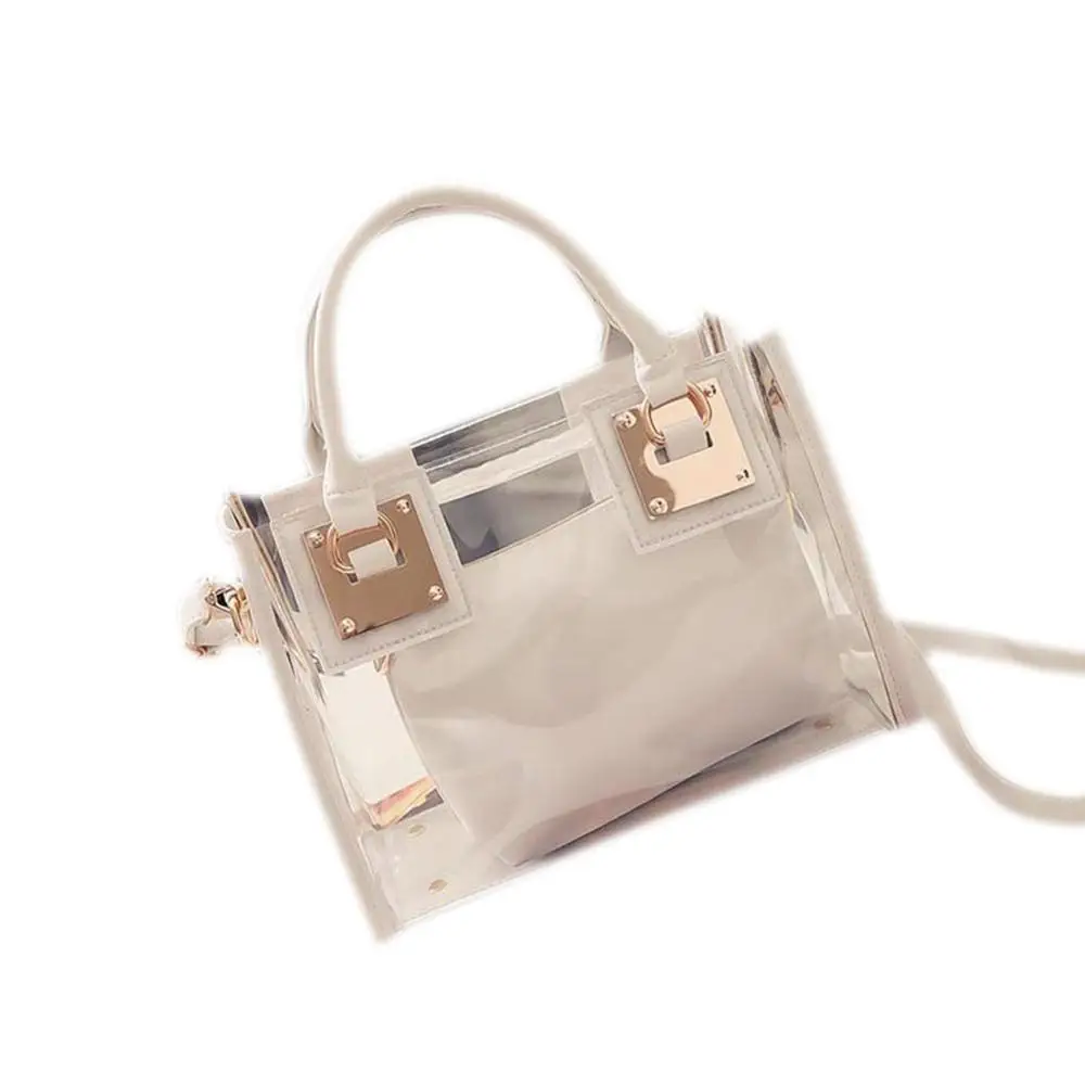 2 шт. модная женская черная прозрачная сумочка на ремне желе конфетные летние пляжные сумки женские сумки-мессенджеры Bolsa Feminina - Цвет: White