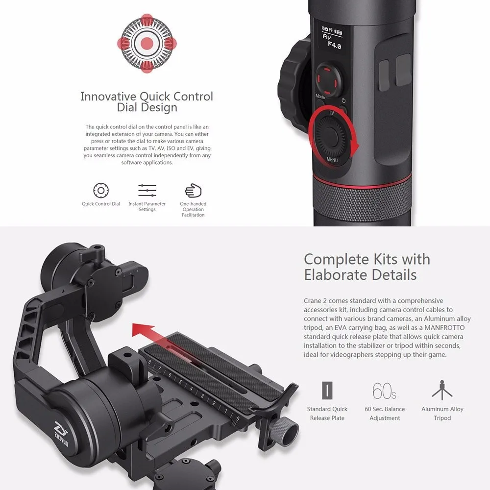 3 осевой Ручной Стабилизатор Zhiyun Crane 2 для Canan Nikon Sony Focus|stabilizer handheld|stabilizer 3-axisstabilizer