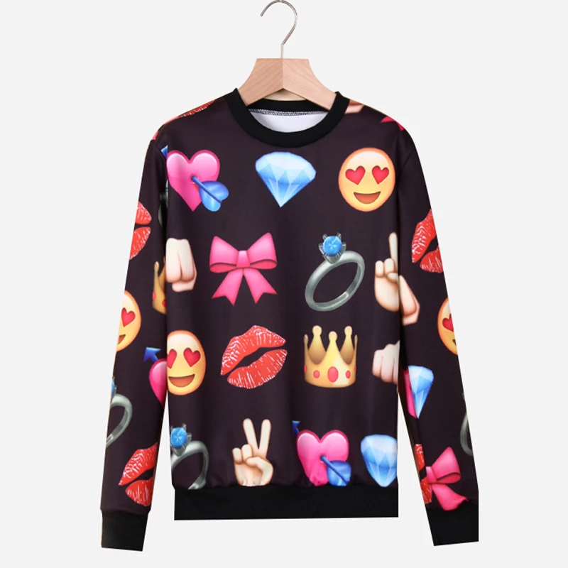 Emoji joggers Hoodies Brand New Women unisex Couples emoji shirt 3D