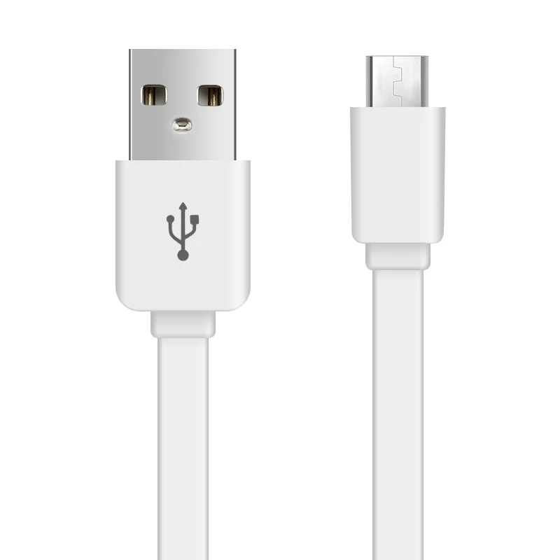 Android Micro usb кабель для зарядки, GUSGU очень длинный плоский кабель для зарядки, супер прочный шнур для зарядки и синхронизации данных для samsung - Цвет: White