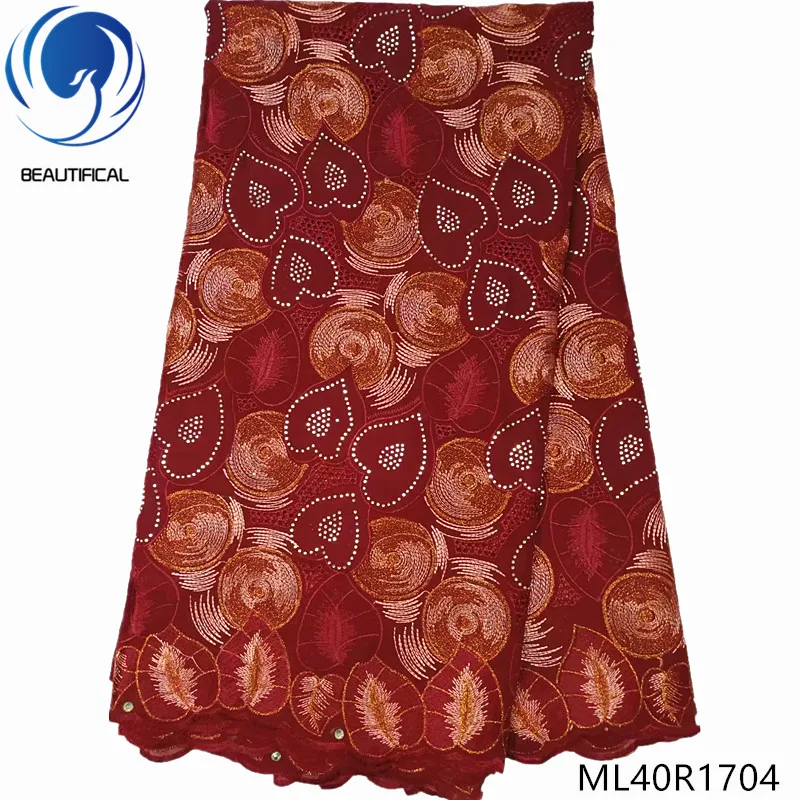 

BEAUTIFICAL high quality lace cheap swiss lace women cotton laces 5yards/lot african lace fabric 2019 selling online ML40R17