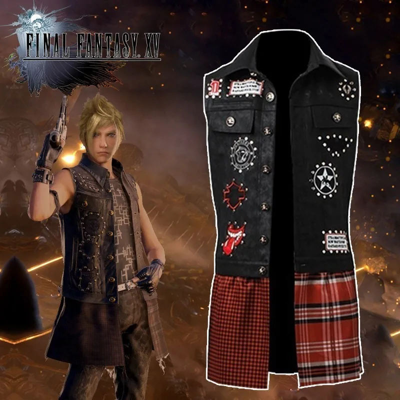 Final Fantasy XV Prompto Argentum костюм аниме для косплея игры на Хэллоуин Рождество для взрослых мужчин на заказ мужской только жилет рубашка перчатки
