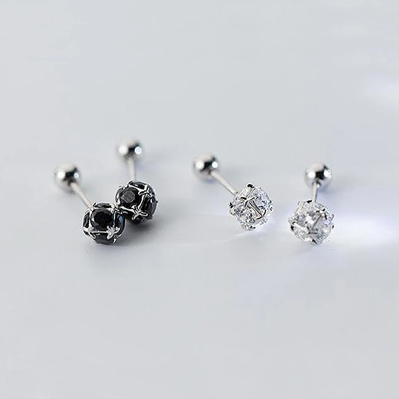 

Ruifan Full Rhinestones Clear/Black Cubic Zirconia 925 Sterling Silver Earrings for Women Girls Fashion Korean Jewelry YEA251