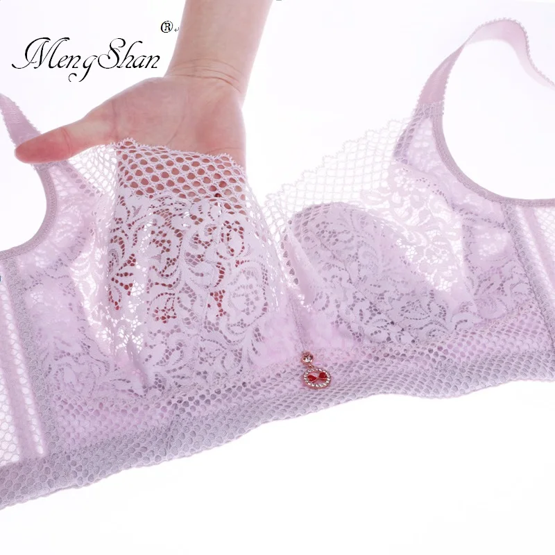 

Full glass without sponge Large size sujetador mujer lace bra plus size women bra Slim Sexy Underwear without Rings