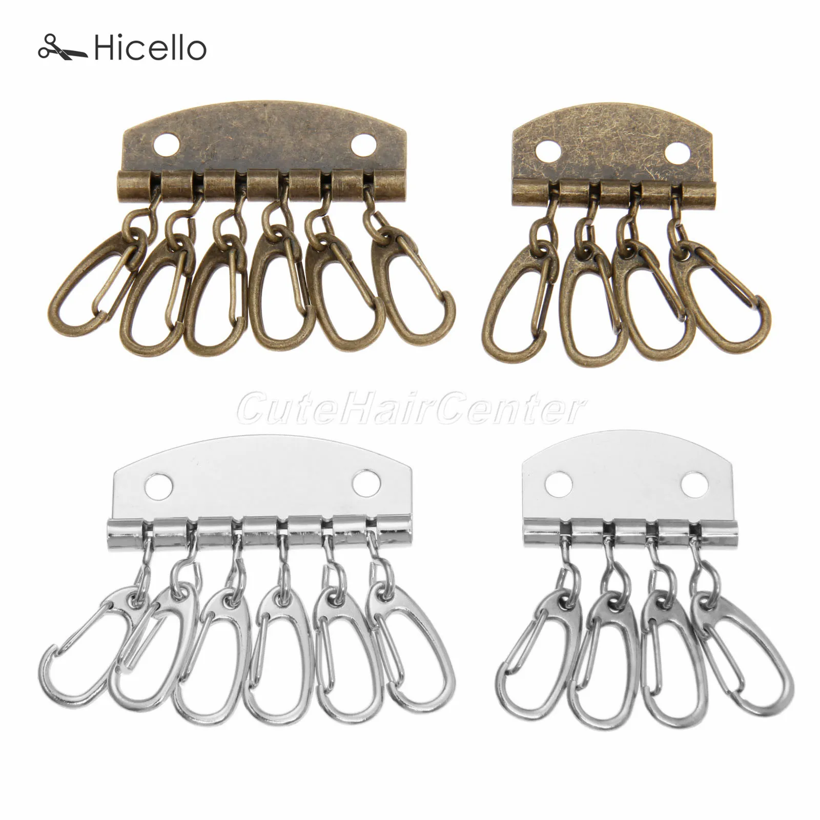 

1PC Patchwork Sewing Metalware Key Row Ring Holder Handmade Fabric Leather Accessories 4/6 Hole Silver Bronze DIY Chain Hicello