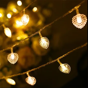 

7.5M plastic Heart LED String Lights Love Decor Props Wedding Party Romantic Light Decor Birthday Party Decor