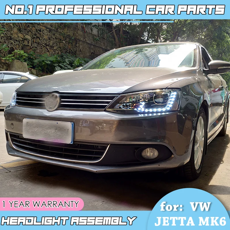 Для VW Jetta MK6 2012- фары, светодиодные фары DRL дневного света Биксеноновая объектив стайлинга автомобилей корпус передней фары