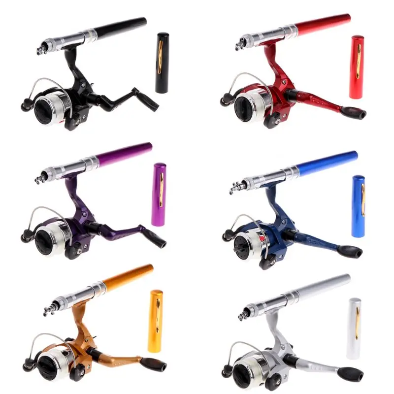 

1Set Portable Aluminum Baitcasting Telescopic Pocket Pen Shape Fishing Rod + Fishing Reel+ Fishing Line