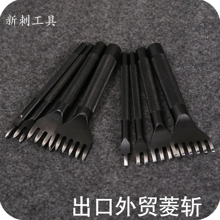 

4Pcs/Set Sharp/Flat Teeth Leather Lings Spacing3/4/5/6 Teeths1/2/4/6 Leather Tools Punching DIY Treatment Leathercraft Quality