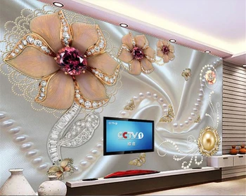 

beibehang Mural 3d Wallpaper 3d pearl inlaid flower butterfly papel de parede 3d living room background wall papers home decor