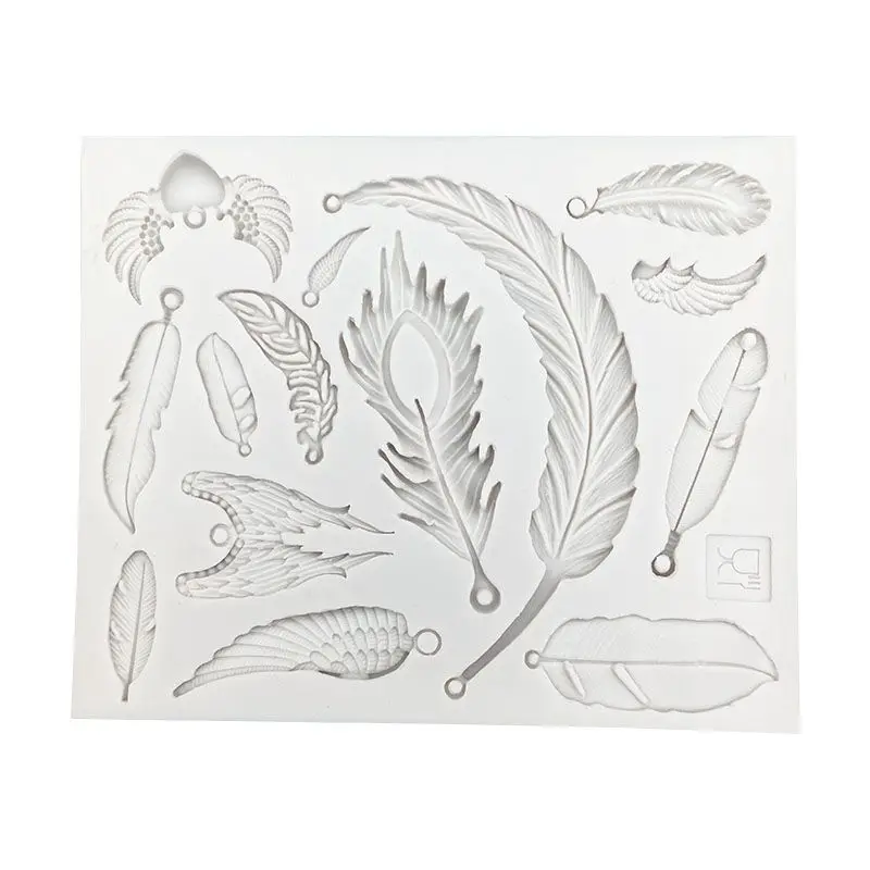 

DIY multi feather modeling chocolate dry Perth cake mold, sugar baking, silicone mold, baking tool WMJ-869