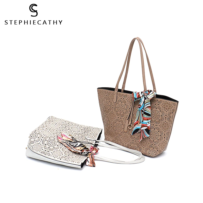 SC كبيرة أزياء حمل دلو أعلى-حقائب بيد للنساء 2017 الجوف خارج الزهور طباعة عارضة التسوق حقيبة شاطئية وشاح يد