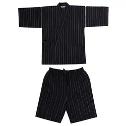 2017 для мужчин Хлопок Юката кимоно костюм японский традиционный пижамный комплект Лето японский стиль халат 82003