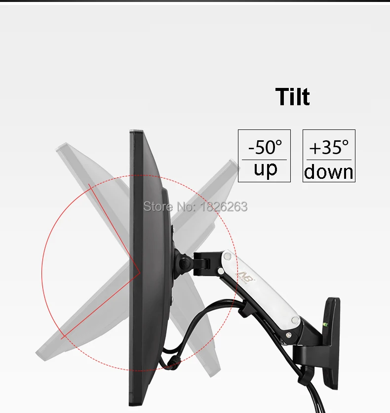 17-2" газовая пружина полный движения ТВ настенный ЖК светодиодный держатель для монитора алюминиевый кронштейн NB F120