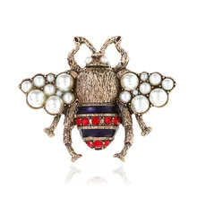 

Delicate Retro Boutonniere pearl pin Rhinestone Simulated lovely bee brooch Little Bee Crystal Rhinestone Pin Brooch Gift