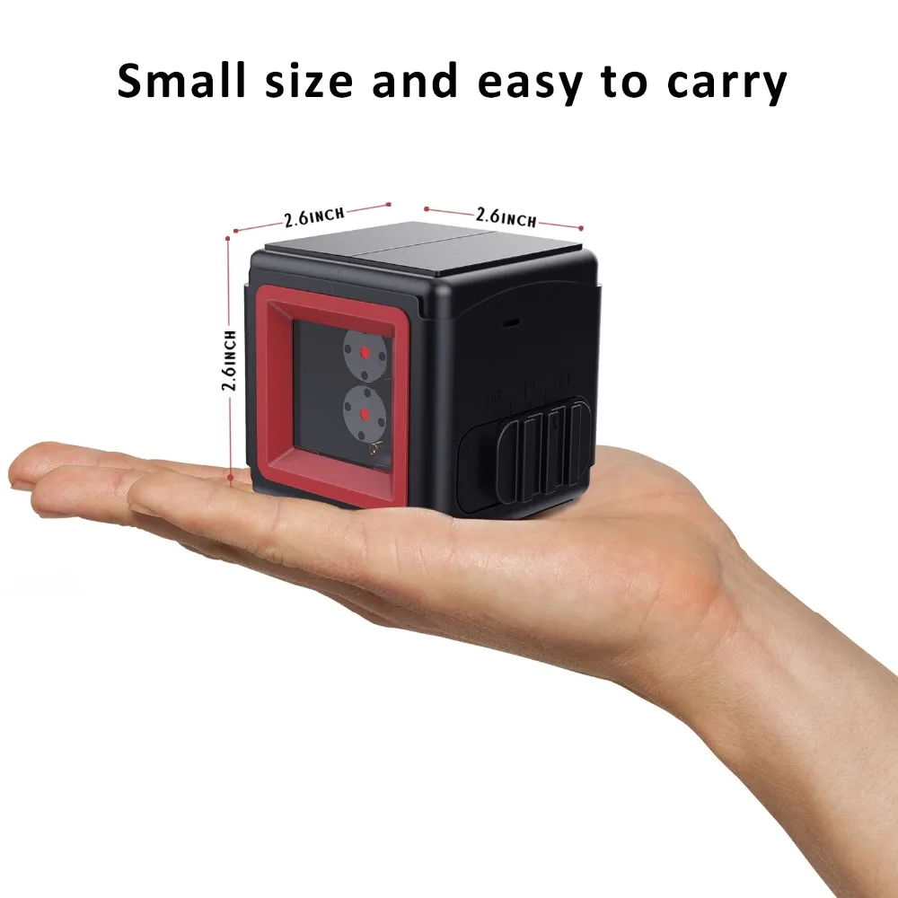 

LV2 2 Lines Laser Level Red Cross Lines Self-leveling Horizontal and Vertical Cross-Line Mini Size 1m Shatter proof IP54
