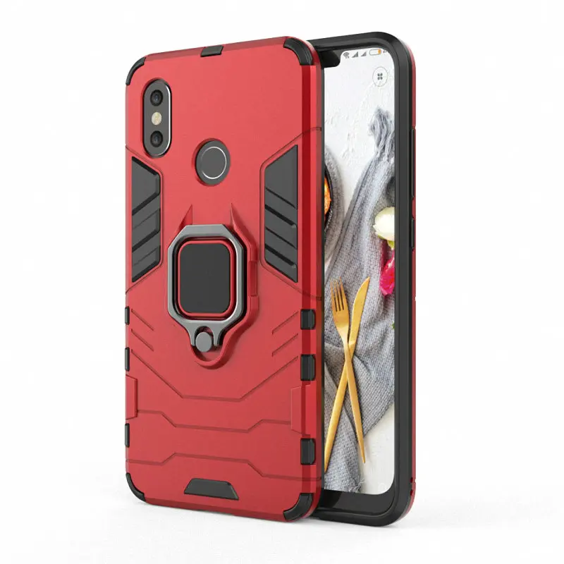 For Xiaomi Mi 8 Anti-knock Armor Case for Xiaomi Mi 8 Mi8 for Xiaomi Mi 8 SE Finger Ring Case Holder Cover Case>