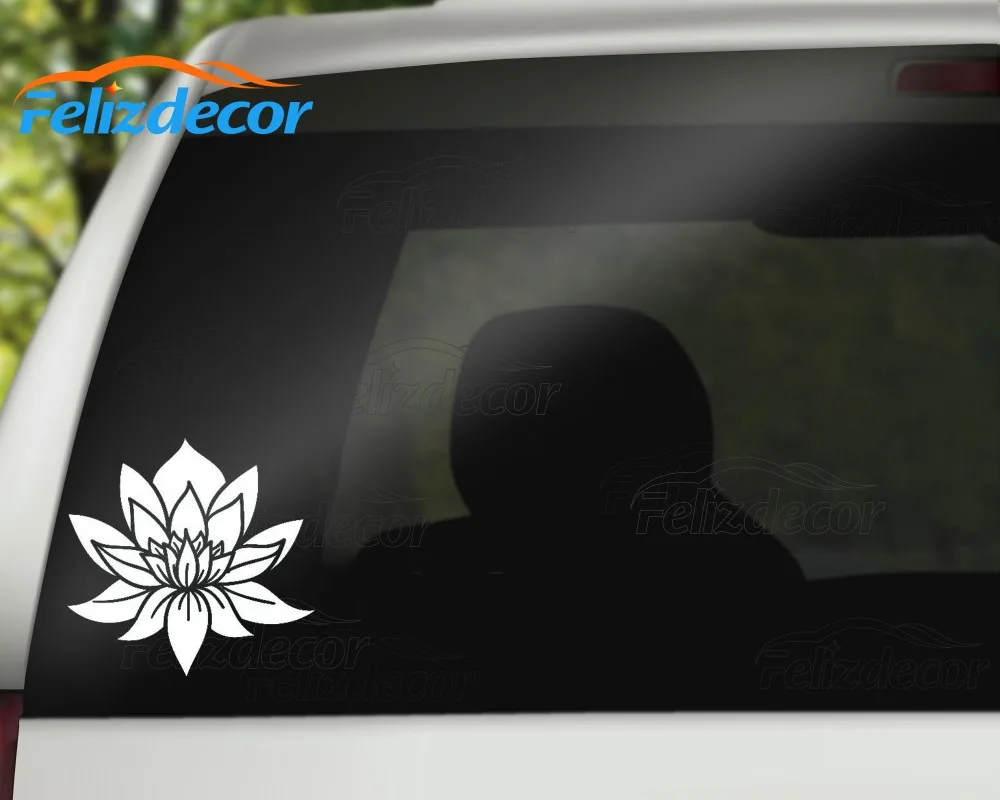 Lotus Flower Car Window Vinyl Decal Art Car Rear windshield Zen