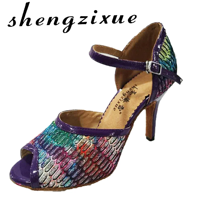 

WUXIJIAO Latin dance shoes for women in adults with high indoor modern dance shoes Square social dancing shoes