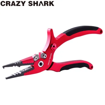 

Crazy Shark Aluminium Fishing Pliers Split Ring Cutters Fishing Scissors Multifunctional Hook Remover Line Cutter Tools 19.5cm