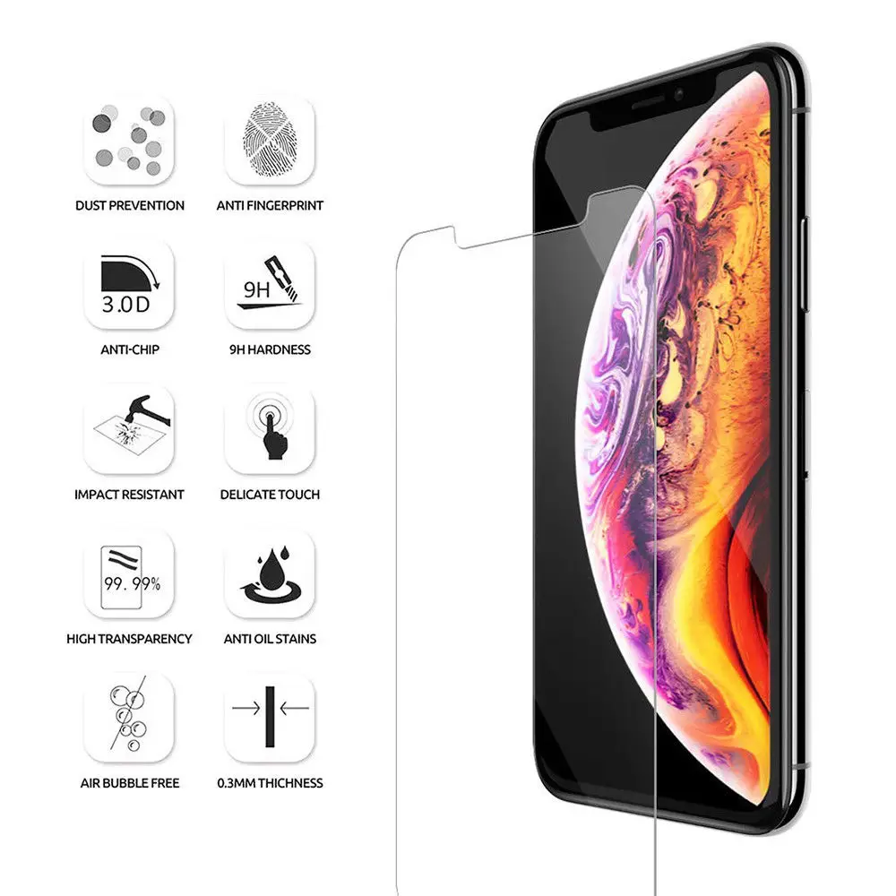 Закаленное стекло 9h для iPhone XS Max XR X 5c 5S 5se 4 4S жесткие Защитная пленка экрана Защита