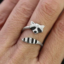Модный креативный серебряный цвет енот женское кольцо симпатичное животное кольца для женщин вечерние регулируемые ювелирные изделия Anillos