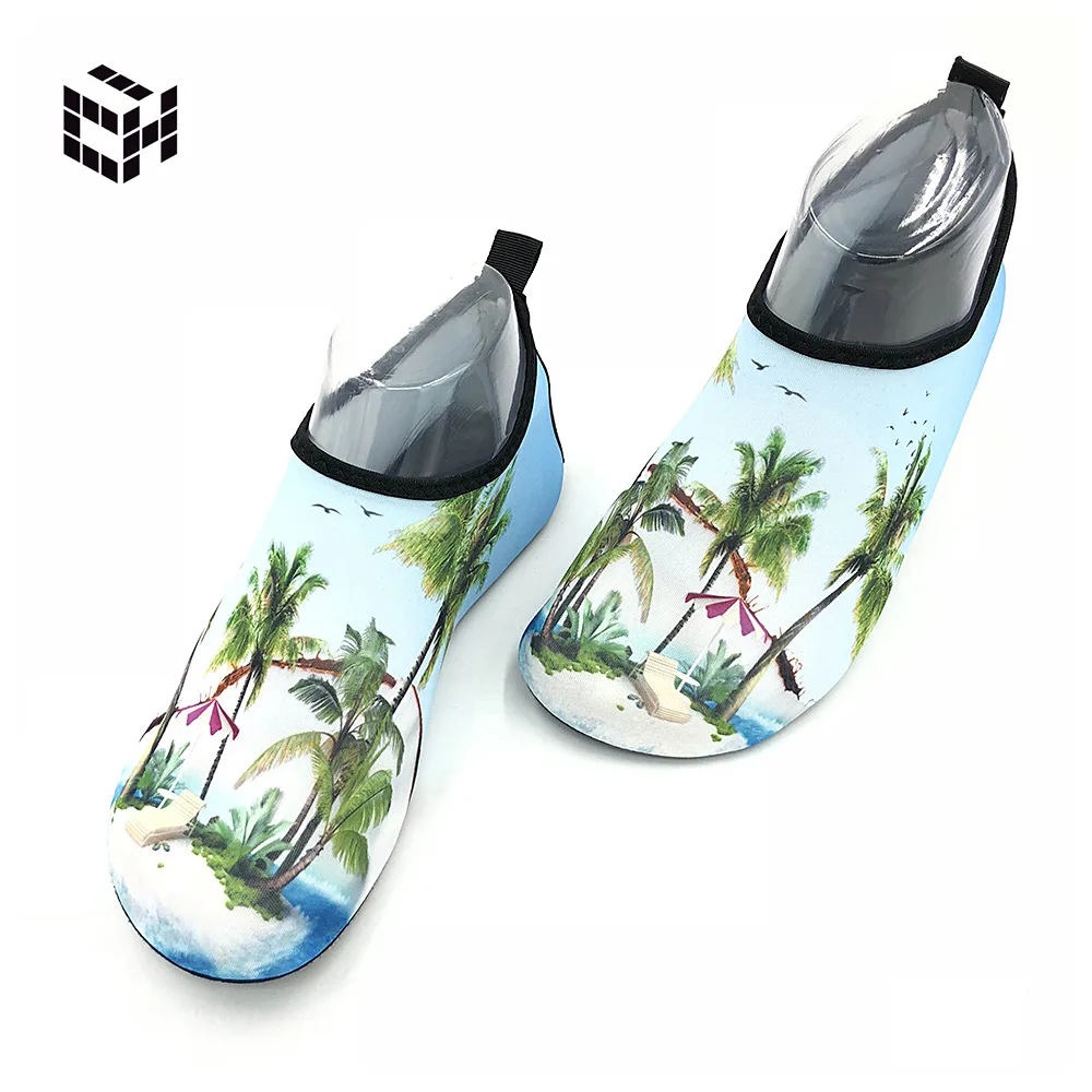 1Summer Outdoor Shoes Sandy Beach Pattern Woman Men Trekking Senderismo Non-slip Diving Aqua Shoes
