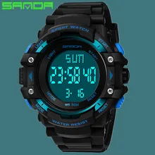 SANDA брендовые цифровые часы мужские роскошные спортивные часы мужские многофункциональные Relojes водонепроницаемые наручные часы Relogio Masculino