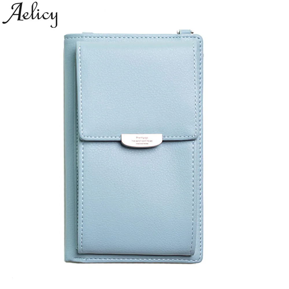 

Aelicy dropship new 2019 hot @@@ Fashion Women Leather Long Pure Color Wallet Messenger Bag Coin Bag Phone Bag carteira feminina