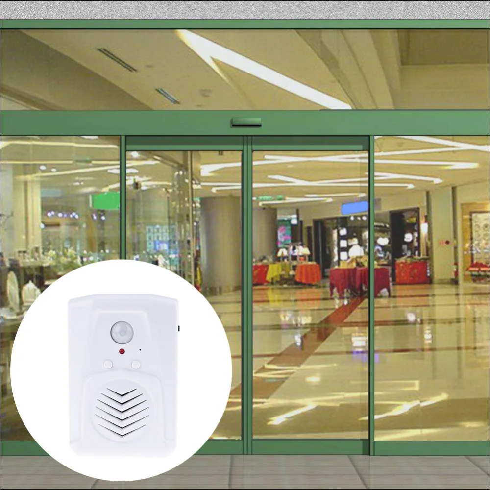 

PIR Motion Electric Doorbell Visitor Welcome System Audio Recorder Player Wireless Doorbell for Shop Mall Security Notification