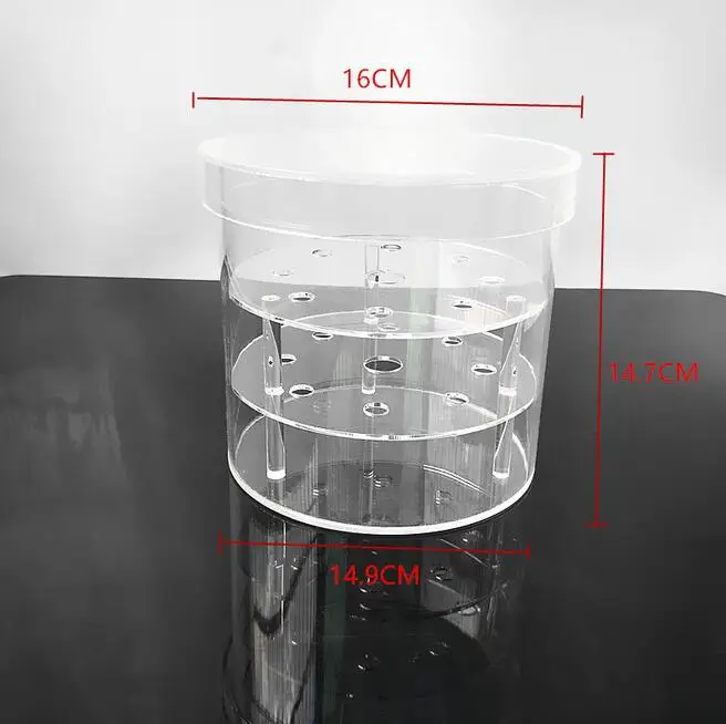 Круглый, прозрачный, акриловый Органайзер для макияжа с розами, роскошная Подарочная коробка ручной работы, многофункциональная коробка для украшений на День святого Валентина