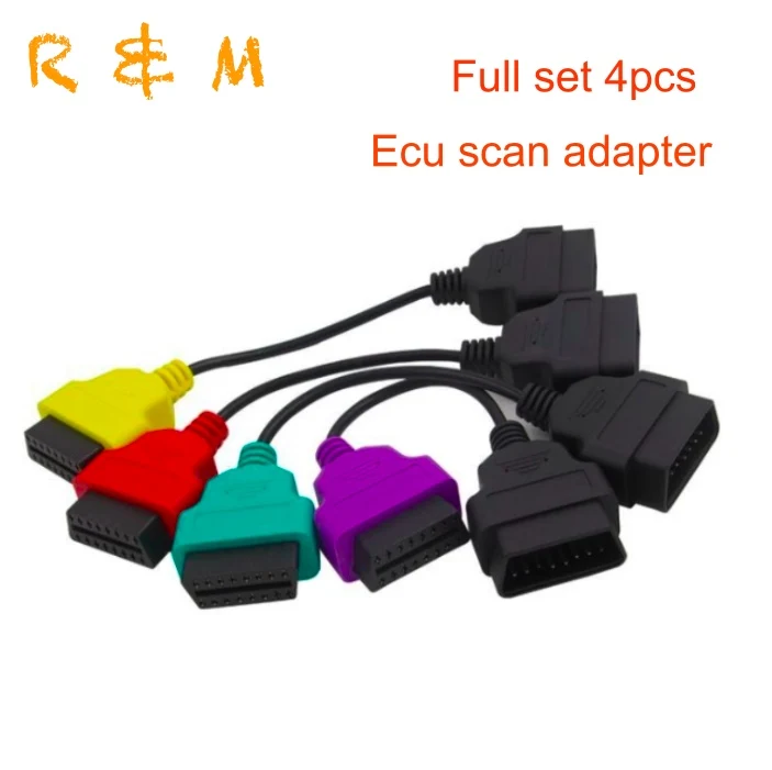 

4pcs ECU scan connect Cables Connector OBD2 16Pin OBD Cable for Fiat Four Colors MultiECUScan OBD Cables Ecu Scan Adapter