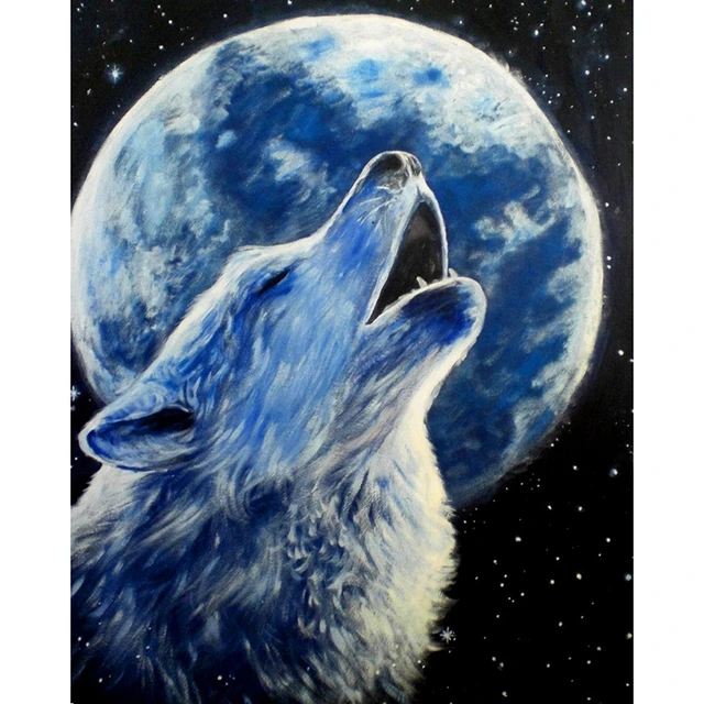 Moon Wolf, Diamond Painting