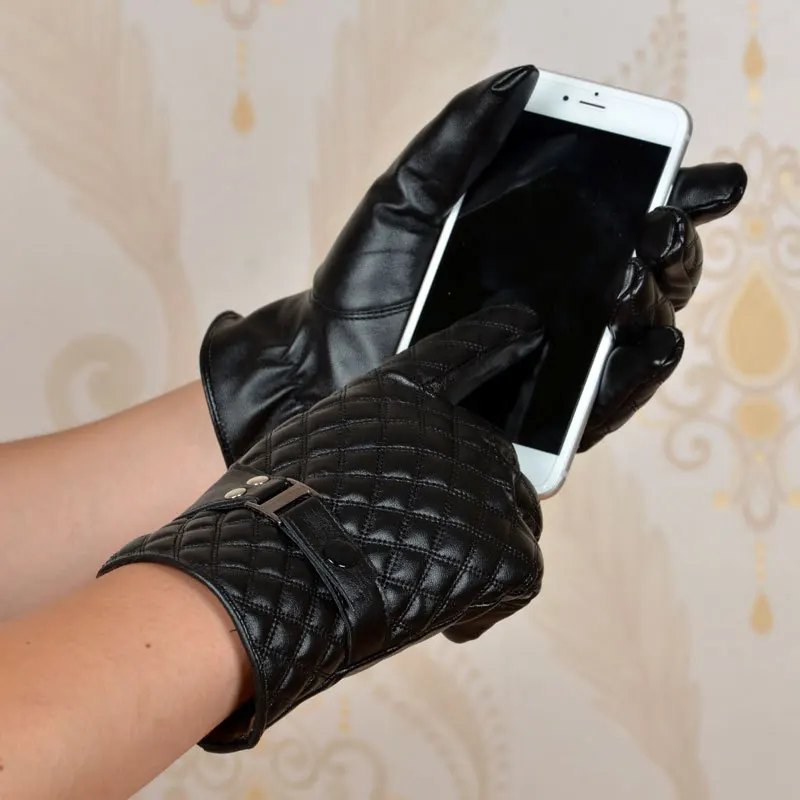 Morewin Новые мужские перчатки из искусственной кожи мужские кожаные перчатки с сенсорным экраном мужские элегантные модные текстовые теплые варежки высокого качества