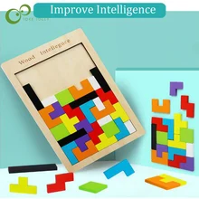 1 шт. красочные деревянные Танграм головоломки игрушки тетрис игра дошкольного магирования интеллектуальная развивающая детская игрушка ZXH