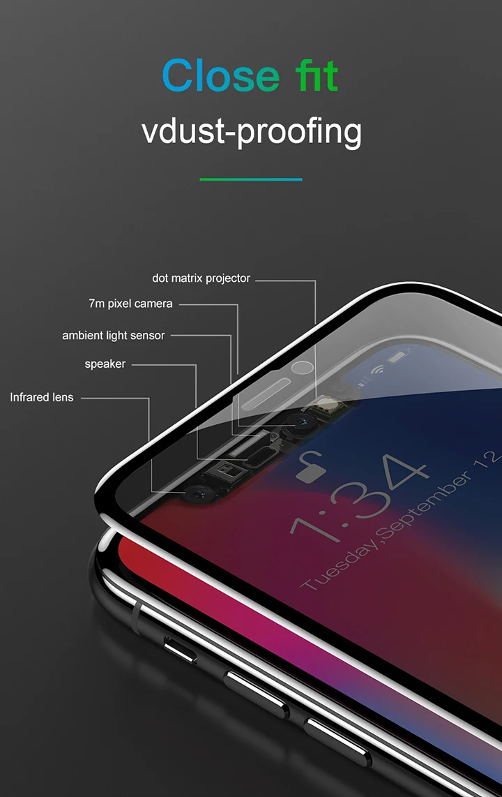 Защитная пленка для экрана Baseus с защитой от шпиона для iPhone X 0,3 мм, полное покрытие 9 H, закаленное стекло для iPhone X, защитная пленка для стекла