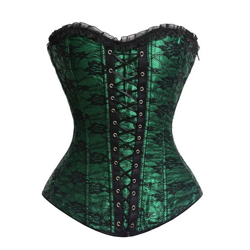 Black Lace Top Cheap Casual Style Sexy Corsets Vintage Strapless