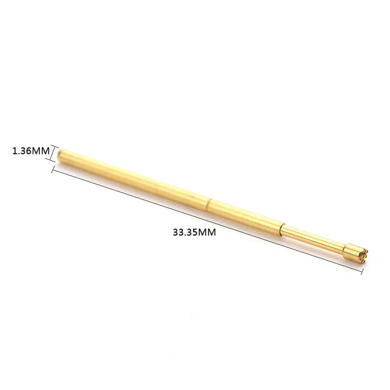 Probe Plum-Shaped Head Test Spring Brass Gold-Plated Test Circuit Board Electronic Instrument Tool PA100-H Length About 33.35mm