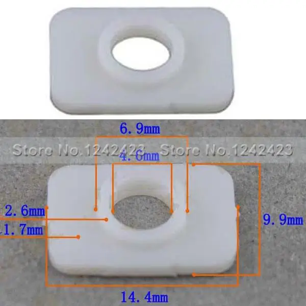 

10PCS/Lot 14.4mm x 9.9mm x 2.6mm T6 U2 LED Stator plastic Insulation Locating Spacer for XM-L/XM-L2 LED
